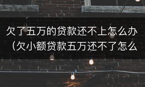 欠了五万的贷款还不上怎么办（欠小额贷款五万还不了怎么办）