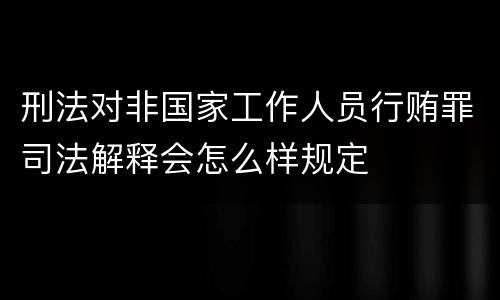 刑法对非国家工作人员行贿罪司法解释会怎么样规定