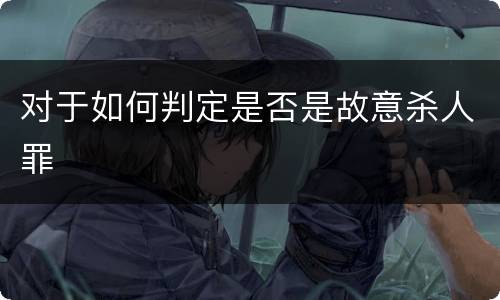 对于如何判定是否是故意杀人罪