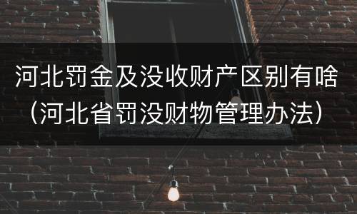 河北罚金及没收财产区别有啥（河北省罚没财物管理办法）