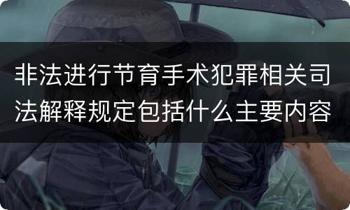 非法进行节育手术犯罪相关司法解释规定包括什么主要内容