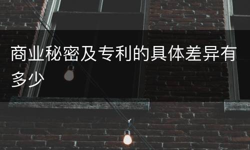 商业秘密及专利的具体差异有多少