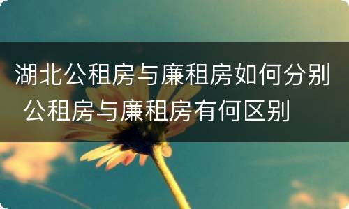 湖北公租房与廉租房如何分别 公租房与廉租房有何区别