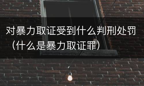 对暴力取证受到什么判刑处罚（什么是暴力取证罪）