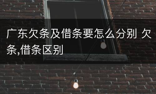 广东欠条及借条要怎么分别 欠条,借条区别