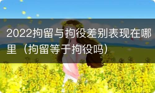 2022拘留与拘役差别表现在哪里（拘留等于拘役吗）
