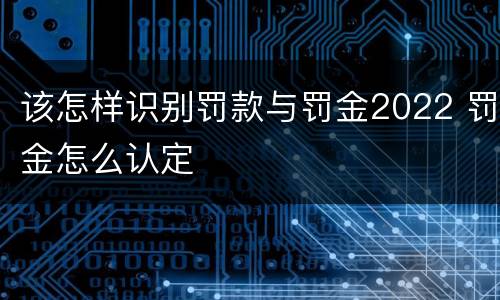 该怎样识别罚款与罚金2022 罚金怎么认定