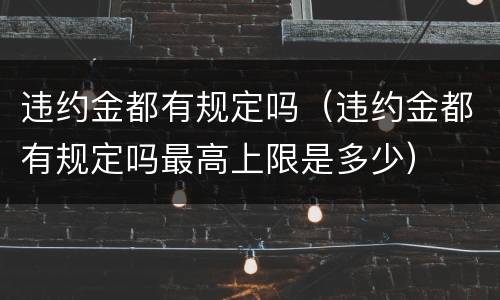 违约金都有规定吗（违约金都有规定吗最高上限是多少）
