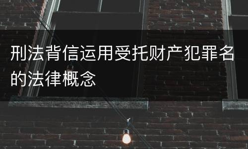 刑法背信运用受托财产犯罪名的法律概念