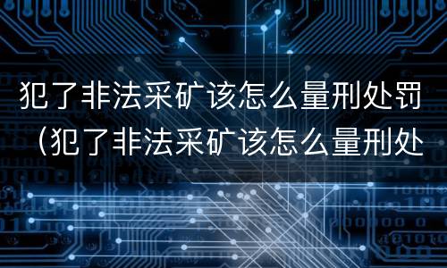 犯了非法采矿该怎么量刑处罚（犯了非法采矿该怎么量刑处罚多少钱）