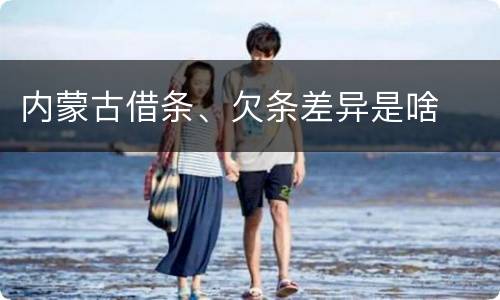 内蒙古借条、欠条差异是啥