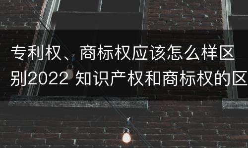 专利权、商标权应该怎么样区别2022 知识产权和商标权的区别