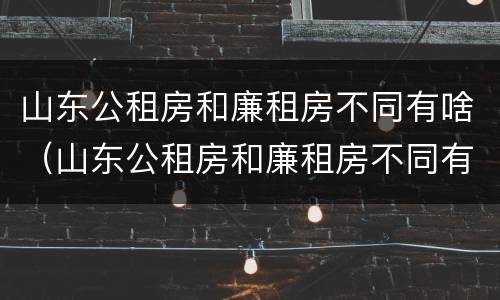 山东公租房和廉租房不同有啥（山东公租房和廉租房不同有啥区别）