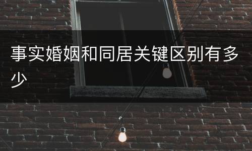 事实婚姻和同居关键区别有多少