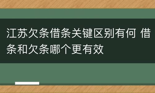 江苏欠条借条关键区别有何 借条和欠条哪个更有效