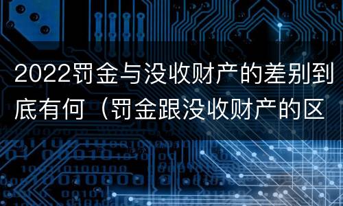 2022罚金与没收财产的差别到底有何（罚金跟没收财产的区别）