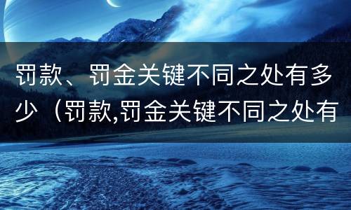 罚款、罚金关键不同之处有多少（罚款,罚金关键不同之处有多少）
