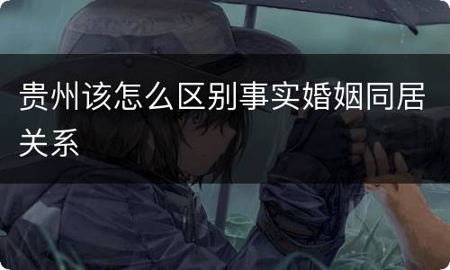 贵州该怎么区别事实婚姻同居关系