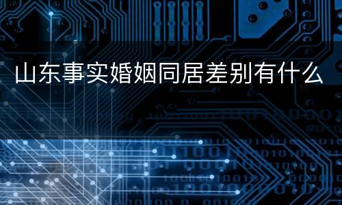 山东事实婚姻同居差别有什么