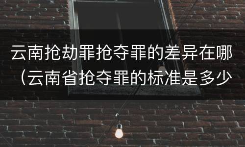 云南抢劫罪抢夺罪的差异在哪（云南省抢夺罪的标准是多少?）