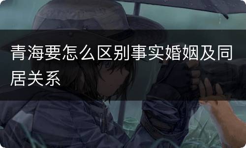 青海要怎么区别事实婚姻及同居关系