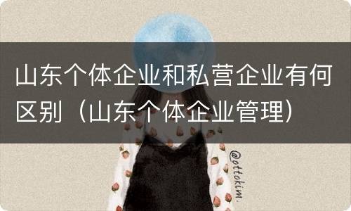 山东个体企业和私营企业有何区别（山东个体企业管理）