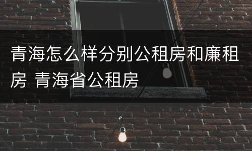 青海怎么样分别公租房和廉租房 青海省公租房