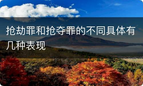 抢劫罪和抢夺罪的不同具体有几种表现