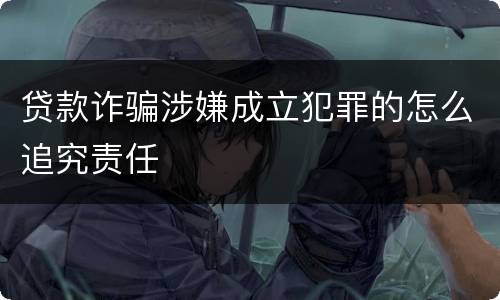 贷款诈骗涉嫌成立犯罪的怎么追究责任