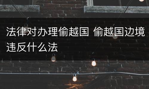 法律对办理偷越国 偷越国边境违反什么法