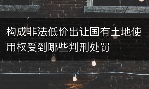 构成非法低价出让国有土地使用权受到哪些判刑处罚