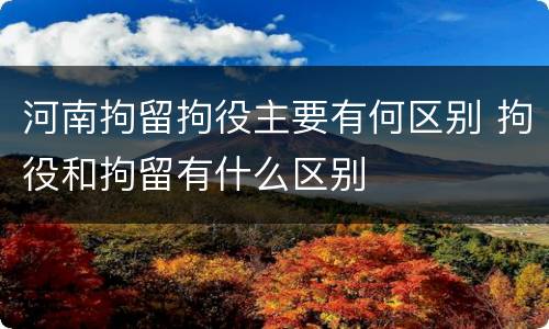 河南拘留拘役主要有何区别 拘役和拘留有什么区别