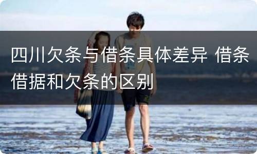 四川欠条与借条具体差异 借条借据和欠条的区别