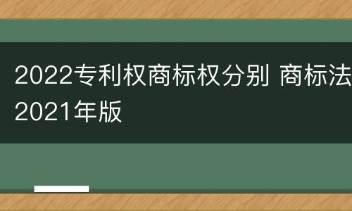 2022专利权商标权分别 商标法2021年版