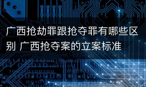 广西抢劫罪跟抢夺罪有哪些区别 广西抢夺案的立案标准