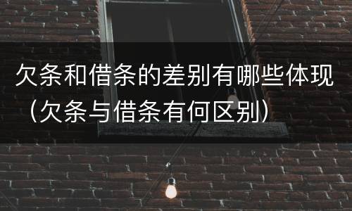 欠条和借条的差别有哪些体现（欠条与借条有何区别）
