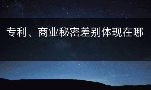 专利、商业秘密差别体现在哪