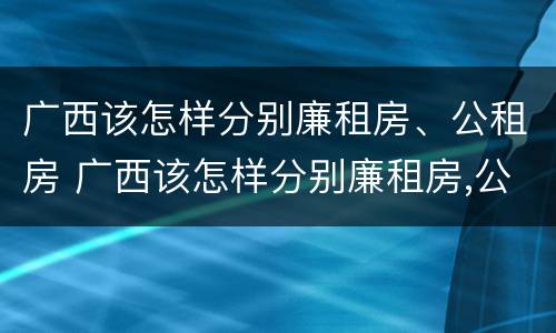 广西该怎样分别廉租房、公租房 广西该怎样分别廉租房,公租房呢