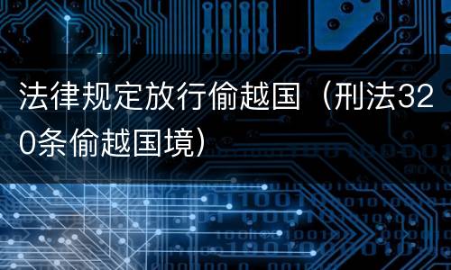 法律规定放行偷越国（刑法320条偷越国境）