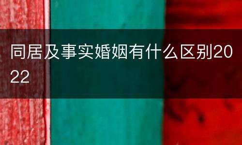 同居及事实婚姻有什么区别2022