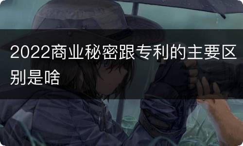 2022商业秘密跟专利的主要区别是啥