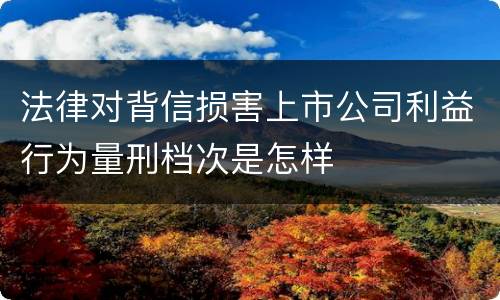 法律对背信损害上市公司利益行为量刑档次是怎样