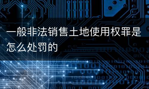 一般非法销售土地使用权罪是怎么处罚的