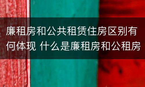 廉租房和公共租赁住房区别有何体现 什么是廉租房和公租房两个有什么特点