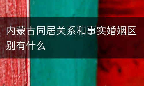 内蒙古同居关系和事实婚姻区别有什么