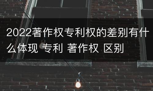 2022著作权专利权的差别有什么体现 专利 著作权 区别