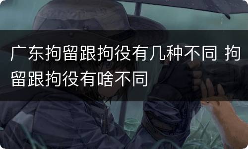 广东拘留跟拘役有几种不同 拘留跟拘役有啥不同