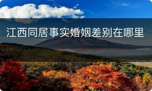 江西同居事实婚姻差别在哪里
