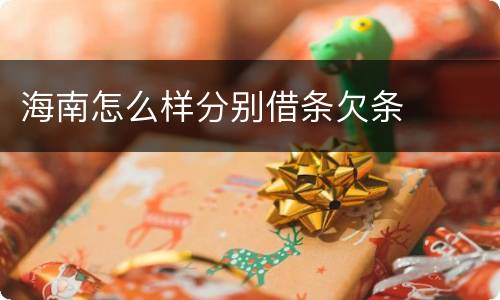 海南怎么样分别借条欠条