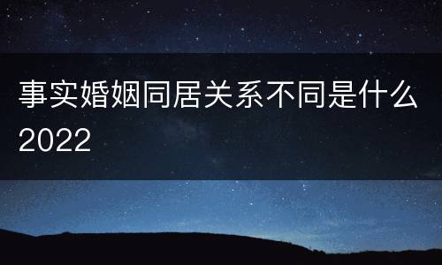 事实婚姻同居关系不同是什么2022